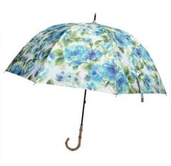 ♣♥♠新品未使用！シンクビー　ブルーローズ晴雨兼用折り傘 華やかプリント柄晴雨兼用折りたたみ傘(シンクビー!/Think Bee