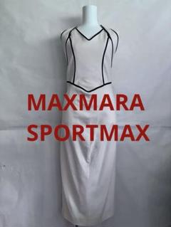 MAXMARA SPORTMAX ノースリーブ ストレッチロングワンピースドレス
