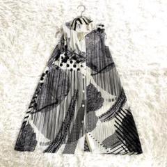 希少】PLEATS PLEASE イッセイミヤケ シャツワンピース総柄 L