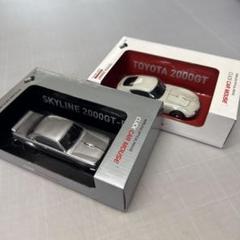 CLICK CAR MOUSE SKYLINE GT-R & 2000GTセット Nissan Skyline GT-R Silver Click Car Mouse/Wireless Mouse