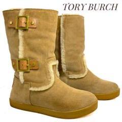 Tory Burch ベージュ ムートンブーツ TORY BURCH トリーバーチ ムートンブーツ ベージュ ゴールドロゴ