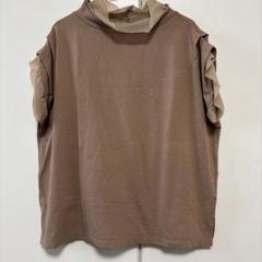 チュール付きフレンチスリーブカットソー