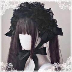 ♡ 3点 Bloom lace フリルレースリボンヘッドドレス ♡ ♡ Bloom lace フリルレースリボンヘッドドレス black ♡ - メルカリ