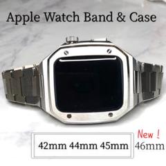 1高級シルバー★アップルウォッチ ステンレスベルト Apple Watchバンド