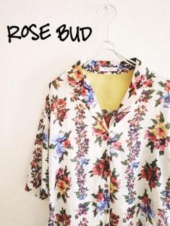 D221677 ROSE BUD フラワープリントオープンカラーシャツ