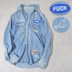 90s ヒステリックグラマー vintage FUCK ヒッピー デニムシャツ
