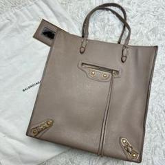 BALENCIAGA ペーパートート レザー トートバッグ ベージュ