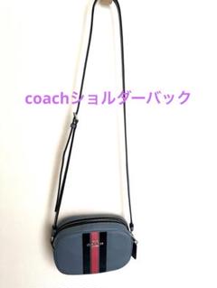 COACH レザーショルダーバッグ ストライプデザイン COACH メンズ黒 レザー ショルダーバッグ ストライプデザイン