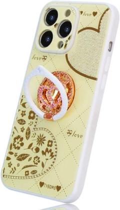 iPhone14 Pro ケース リング付き キラキラ かわいい ハート柄