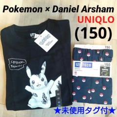 ★未使用タグ付★ユニクロ ポケモン Tシャツ ステテコ ピカチュウ 半袖 黒 紺