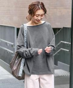 リュウちゃん 別注SPビッグボートネックプルオーバー ピンク ソフトジャージーリブ ボートネックプルオーバー
