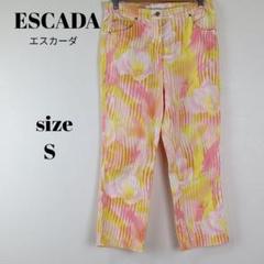 a1490】ESCADA エスカーダ 美品 フラワー プリント パンツ 36