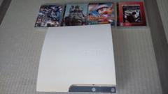 PS3 本体 CECH-2500A ホワイト ソフト4本付き(コントローラなし)