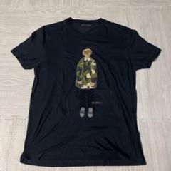 PRADA Tシャツ　M 立体　ワッペン　三角ロゴ　カモフラ　ブラック
