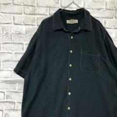 半袖シルクシャツ！アロハ　ブラックXL 71