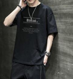 XL　半袖 ヒップホップ 【残り2点】オーバーサイズ ブラック　五分丈 Ｔシャツ