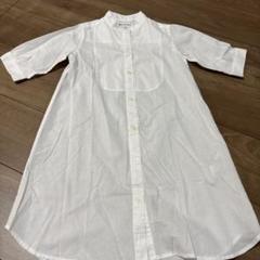 新品!GLOBAL WORK 七分袖シャツワンピース ホワイトサイズ120