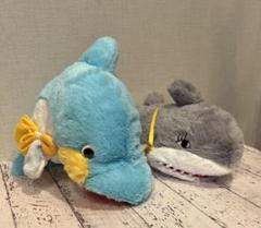 傘イルカとこさめちゃん　パペット2個セット おかえりモネ：人気のパペット「コサメちゃん」「傘イルカくん