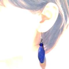 020 ☆青いビーズのロングピアス☆
