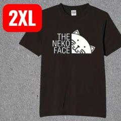 おもしろ ユニーク パロディ THE NEKO FACE ブラック Tシャツ