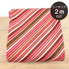 【特価 2mカット】ストライプ柄シーチング生地　幅110＊長さ200㎝ ★お得！