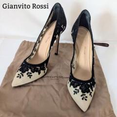 Gianvito Rossi ヒョウ柄レースハイヒールパンプス Gianvito Rossi ヒョウ柄レースハイヒールパンプス