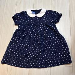 ネイビー 花柄 ワンピース 90cm 半袖