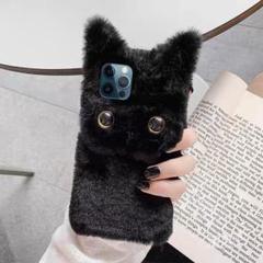 iphone13pro ファーケース 黒色