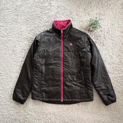 【adidas】良品✨ジャケット ジャンパー フルジッパー ブラック ピンク M