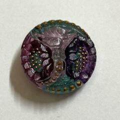 ヴィンテージ♢チェコガラスボタン＊ブローチ♢ビジュー♢ラインストーン⑤