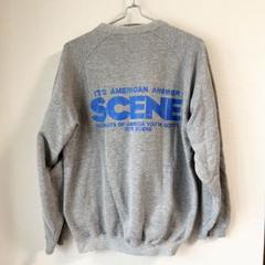 SCENE  シーン  スウェット  トレーナー　L   赤 古着 80s USA製 Hanes 無地 ソリッド プレーン ラグラン