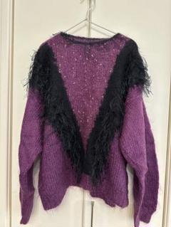 楽天 送料無料にならない vintage パープルカラー ニット モヘア used 古着ニット ニット+セーター