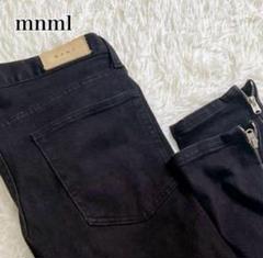 ☆美品★ ミニマル ブラックデニム ダメージ スキニー 裾ファスナー