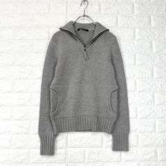 セオリー【2】グレー ニットプルオーバー ハーフジップ ハイネック 秋冬