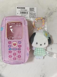 キティ♡クロミ　サンリオ学園きらめき　カオハナクロミマスコット、ポーチ、ガラケー キティ♡クロミ サンリオ学園きらめき カオハナクロミマスコット