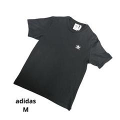 adidas 半袖　Tシャツ　黒　刺繍　コットン100% M シンプル