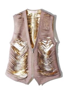 トップス MASU/SHREDDER LEATHER VEST / greige MASU(エムエーエスユー)のSHREDDER LEATHER VEST GREIGEの通販