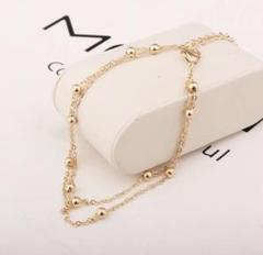 新品 お洒落なアンクレット *ゴールド色