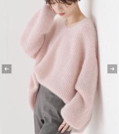 Plage - 【美品】Plage プラージュ ニット ブラウン サイズ:FREE / キッドモヘヤ カタアゼ Vネック プルオーバー ニット / 長袖 片畦 オーバーサイズ ウール / 日本製 / トップス セーター【レディース】【中古】 Plage - 【美品】Plage プラージュ ニット ブラウン サイズ:FREE