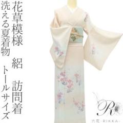 洗える夏着物 花草模様 トールサイズ 絽 訪問着 着物 A3231