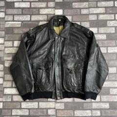 leather flight 80~90's vintage A-2 bk L