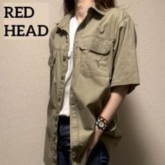 【RED HEAD】古着 カーキ 半袖 レッドヘッド メンズ シャツのサムネイル