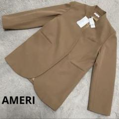AMERI ベージュ テーラードジャケット Ameri（アメリ）の「PERFORATED COLLAR JACKET（テーラード