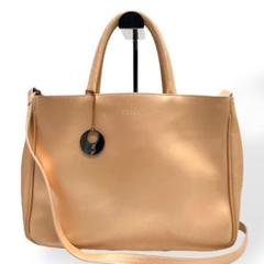 良品　FURLA フルラ２way ハンドバッグ　ショルダーバッグ　ピンクベージュ