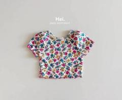 Hei. 花柄フリル袖トップス 韓国子供服　新作 Tシャツ　フラワー
