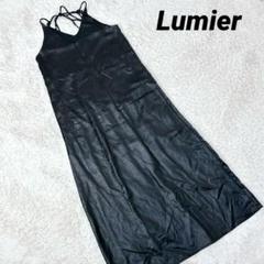 Lumier リュミエ キャミワンピース ブラック レザー調 リボン 夏 秋