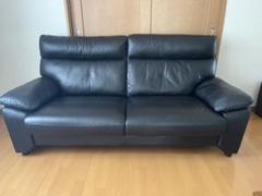 【送料込】ニトリ 黒 3人掛けソファ ルーチェ 商品コード：1145086