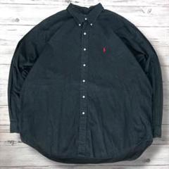 Ralph Loren ラルフ 長袖シャツ 刺繍ロゴ ブラック XXL 1144