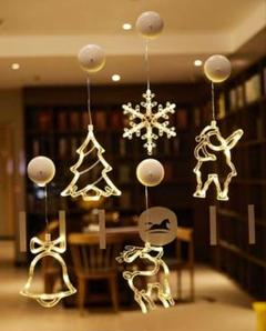 クリスマス 吸盤ライト 5個セット 吊り下げ LED オーナメント 装飾