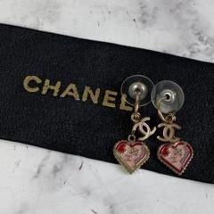 CHANEL ハートぶら下がり ピアスピンク A-7149 - メルカリ